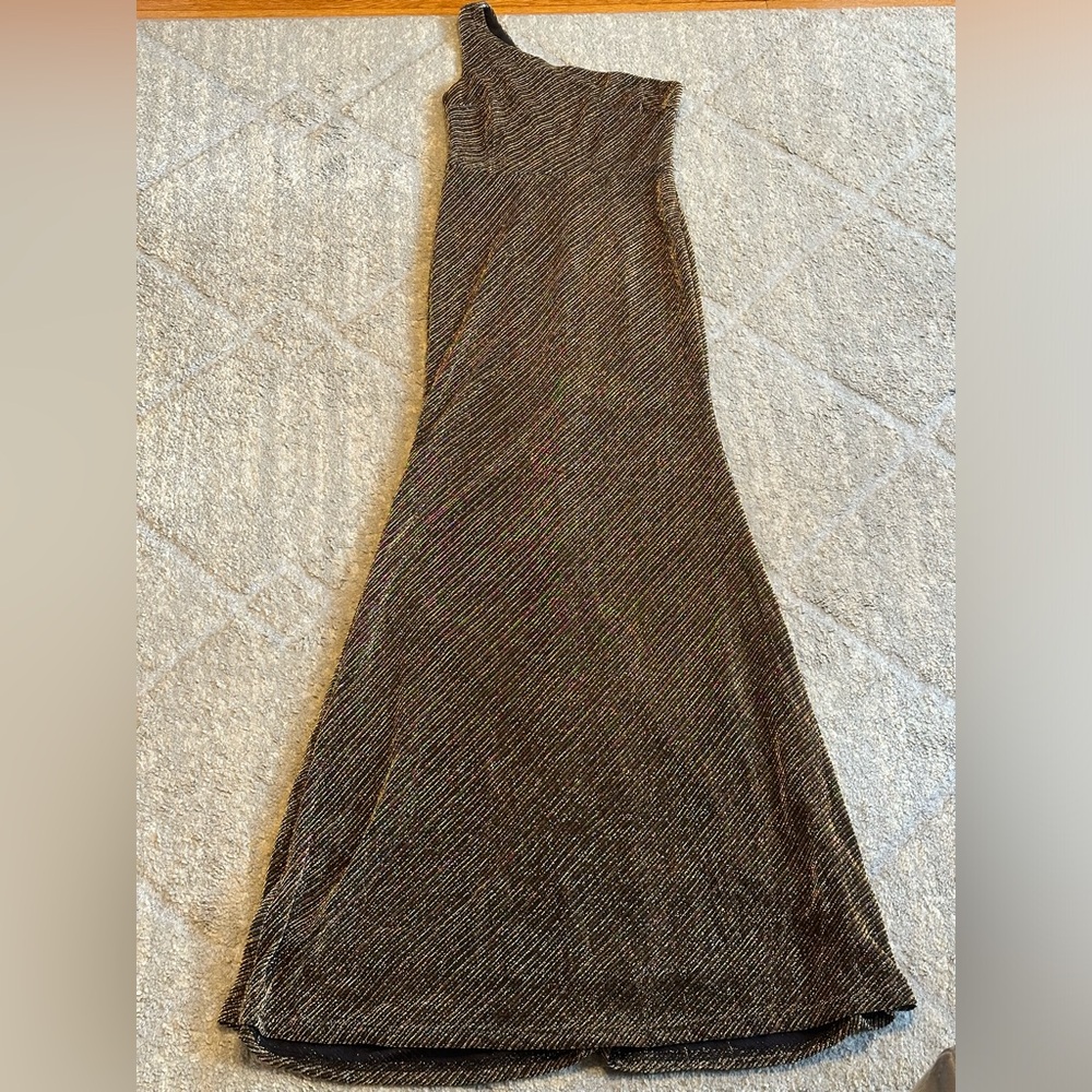 Lulus floor length black tie dress